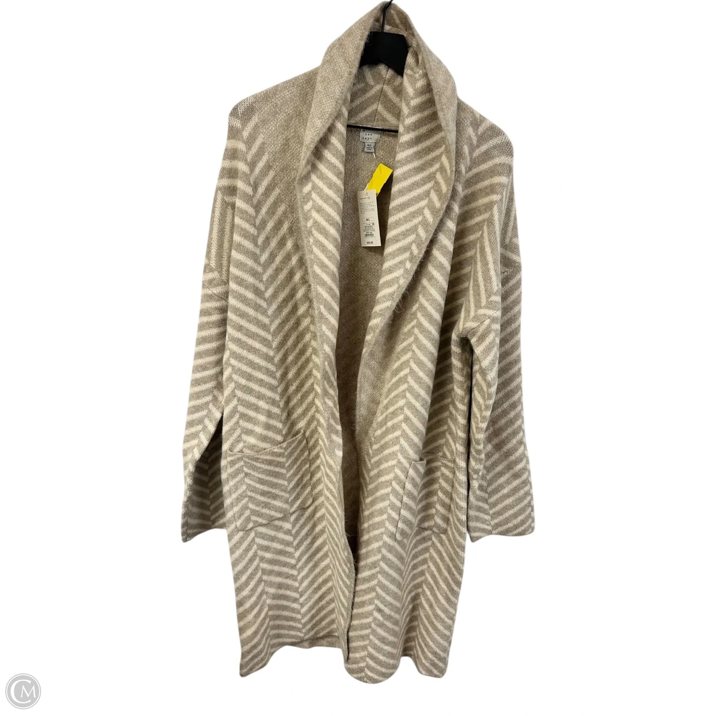 Sweater Cardigan By A New Day In Tan, Size: M