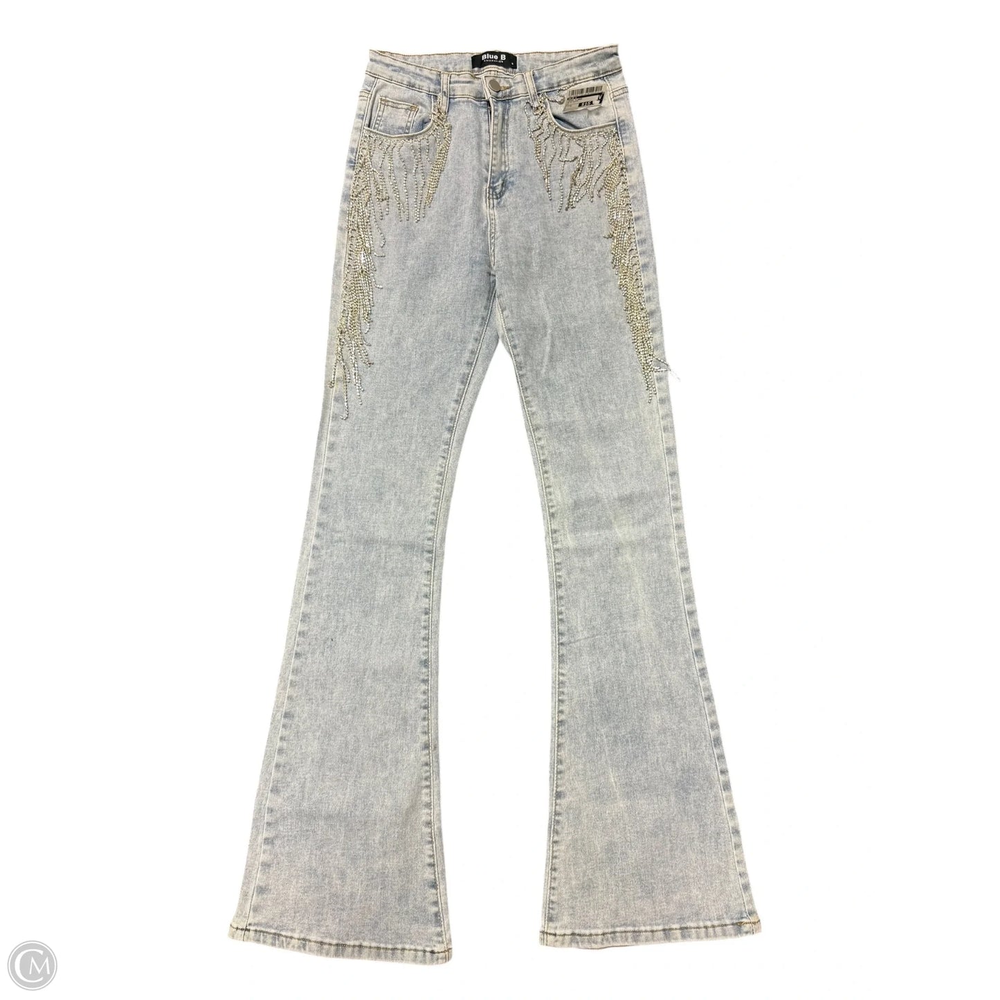 Jeans Flared By Blue B In Blue Denim, Size: S