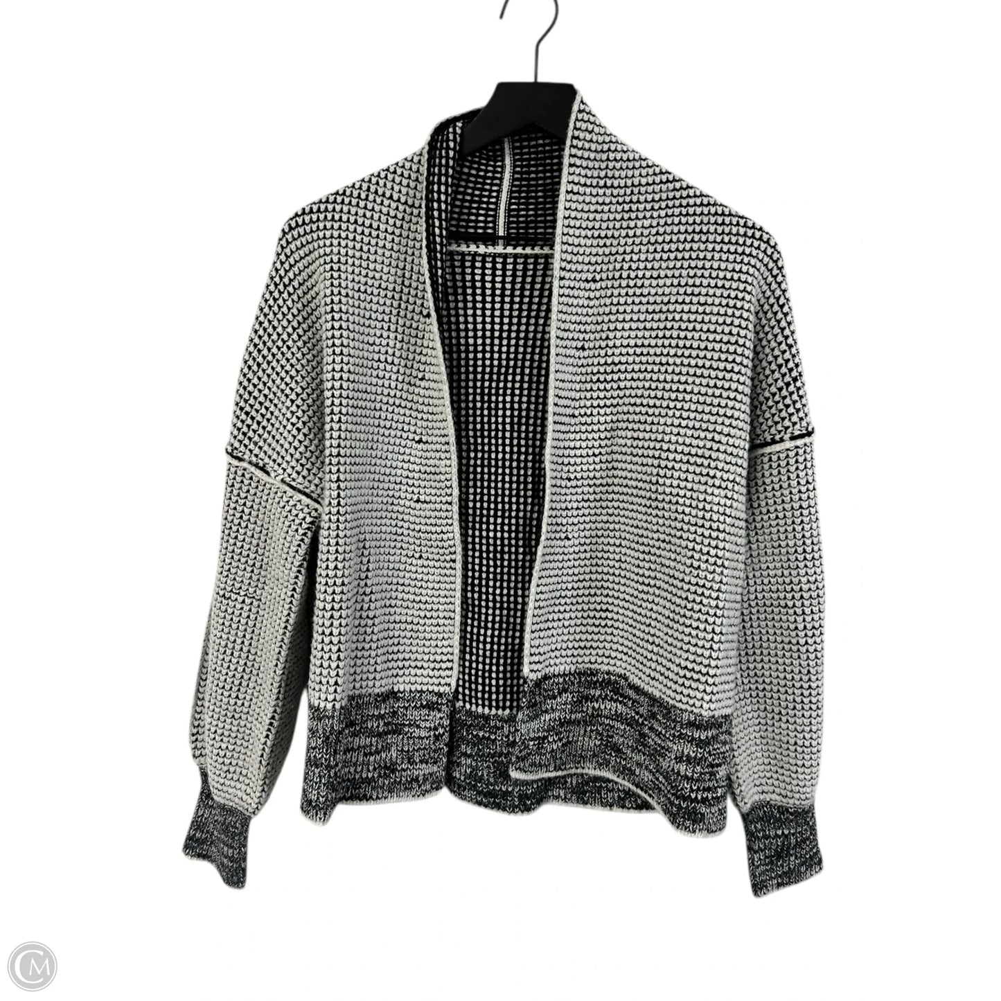Sweater Cardigan By Cmf In Black & White, Size: S