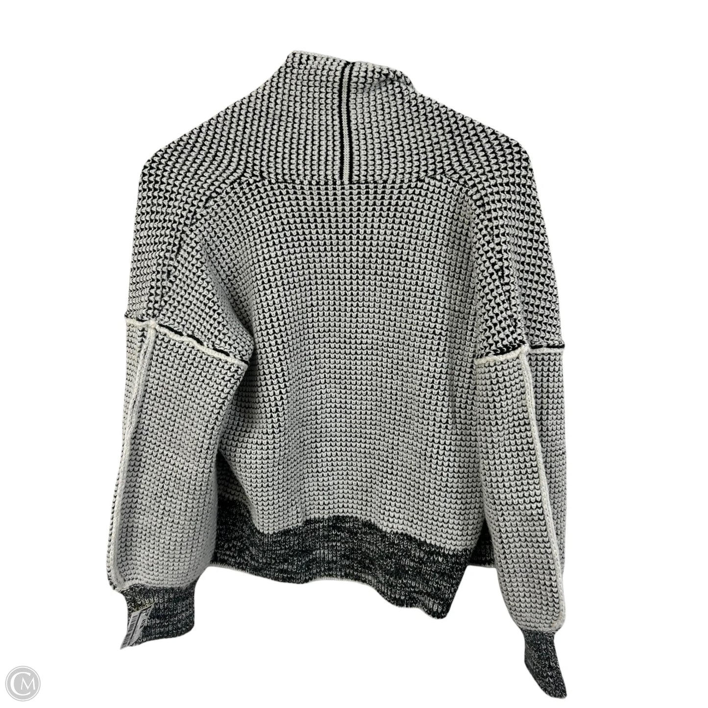 Sweater Cardigan By Cmf In Black & White, Size: S