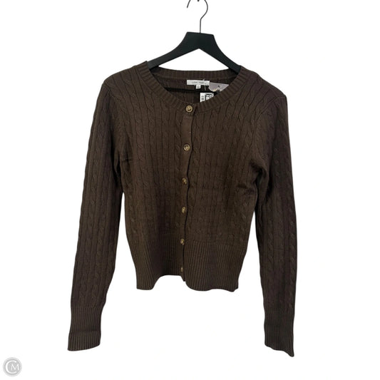 Sweater Cardigan By Love Tree In Brown, Size: L