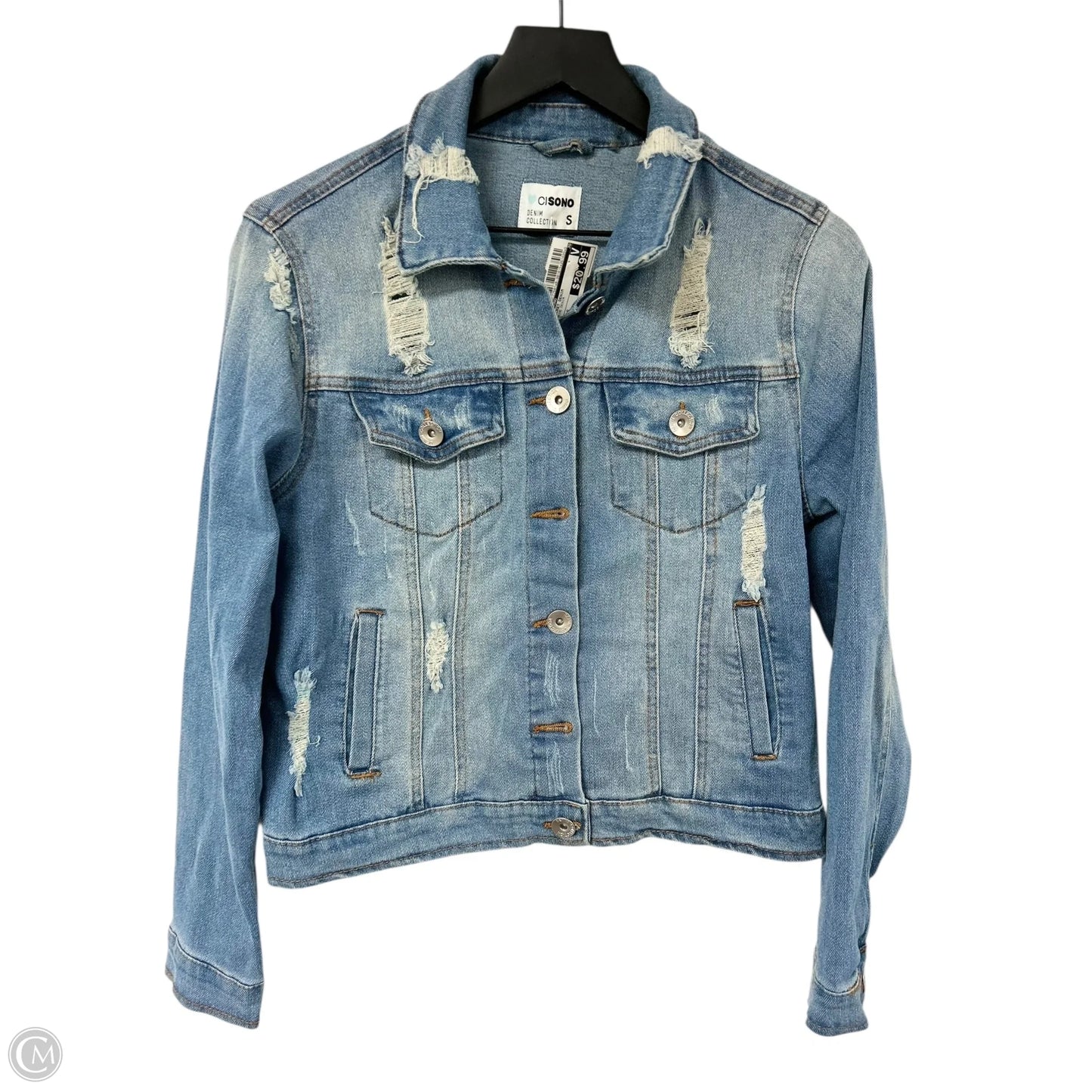 Jacket Denim By Ci Sono In Blue Denim, Size: S