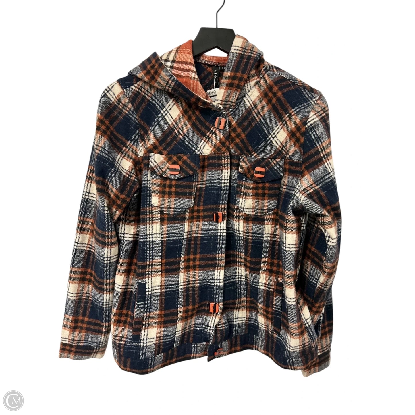 Jacket Shirt By Ethyl In Plaid Pattern, Size: M