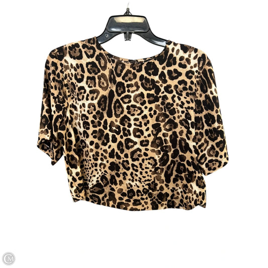 Top Short Sleeve By Express In Leopard Print, Size: Xs