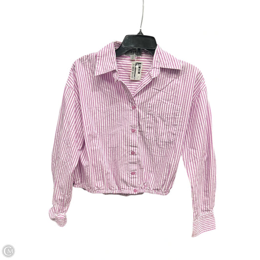 Top Long Sleeve By Kut In Pink & White, Size: Xs