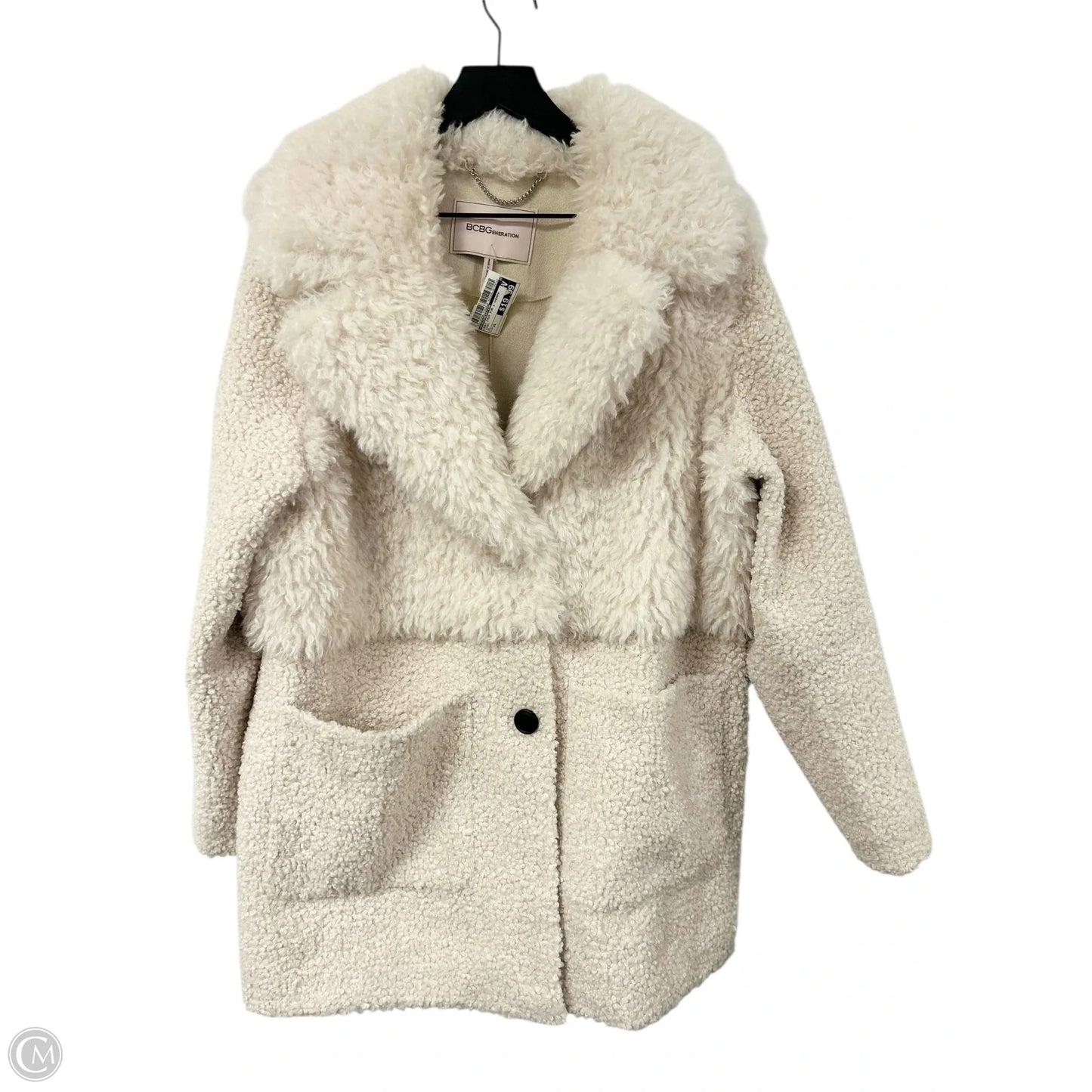 Coat Faux Fur & Sherpa By Bcbgeneration In Ivory, Size: Xl