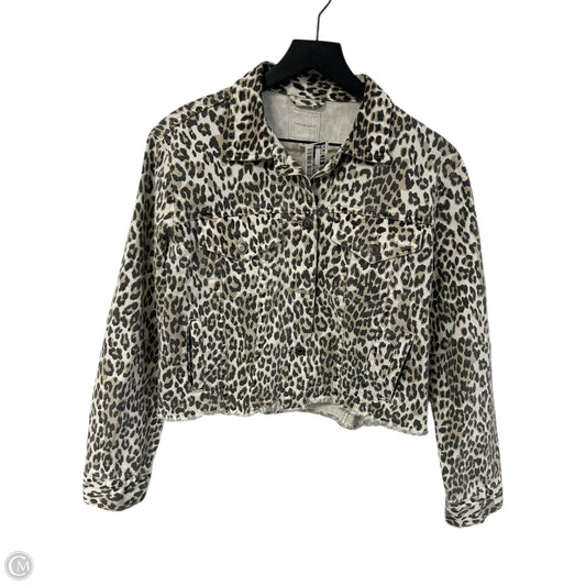 Jacket Denim By Thread And Supply In Leopard Print, Size: S