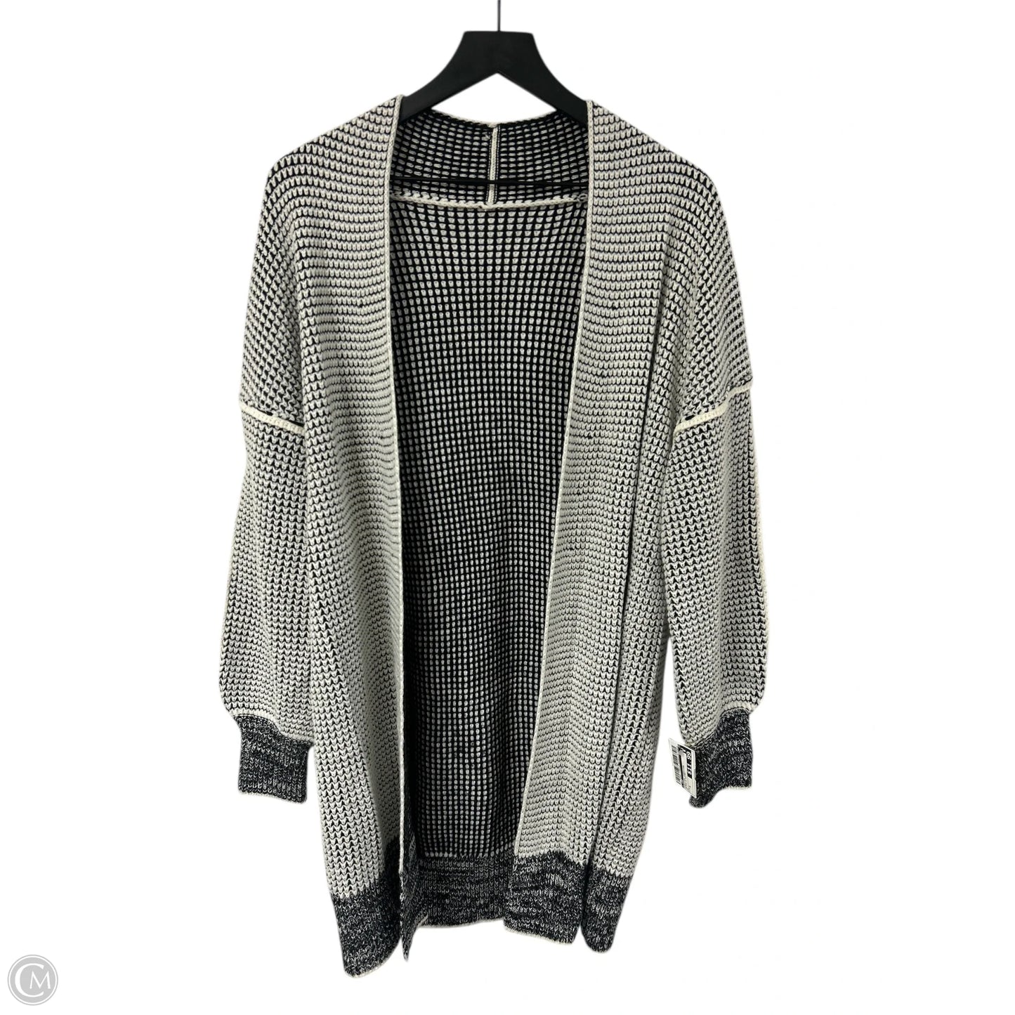 Sweater Cardigan By Cmf In Black & White, Size: S