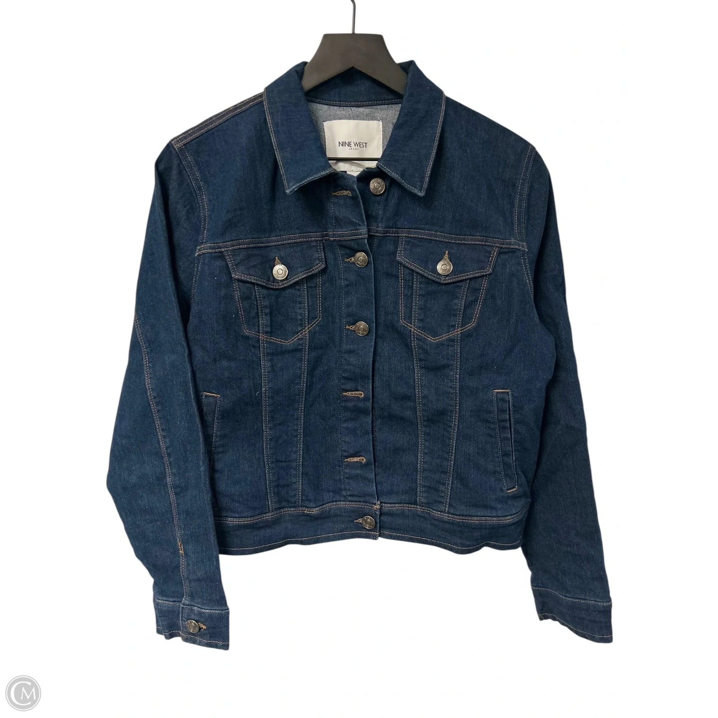 Jacket Denim By Nine West Apparel In Blue Denim, Size: M