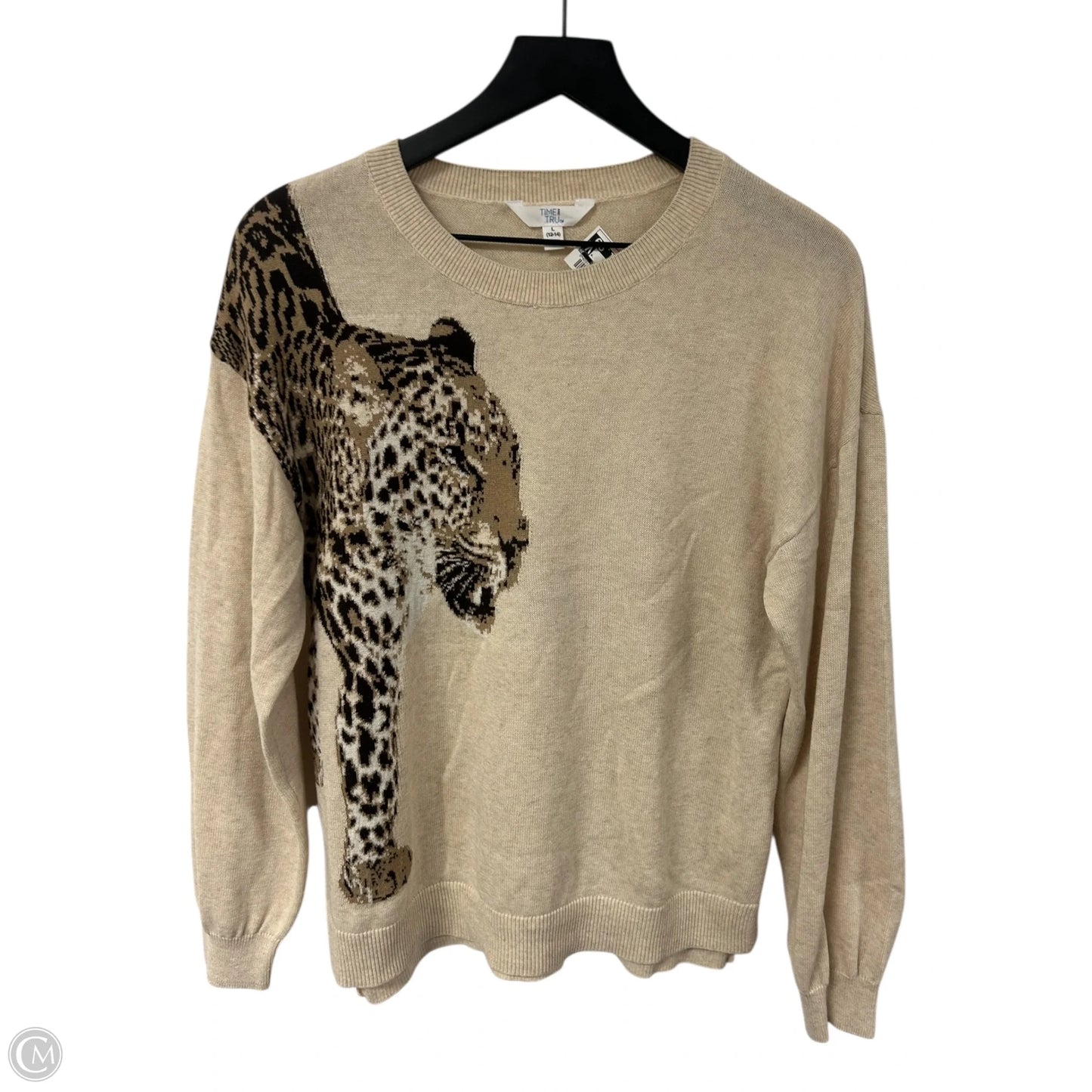 Sweater By Time And Tru In Cream, Size: L