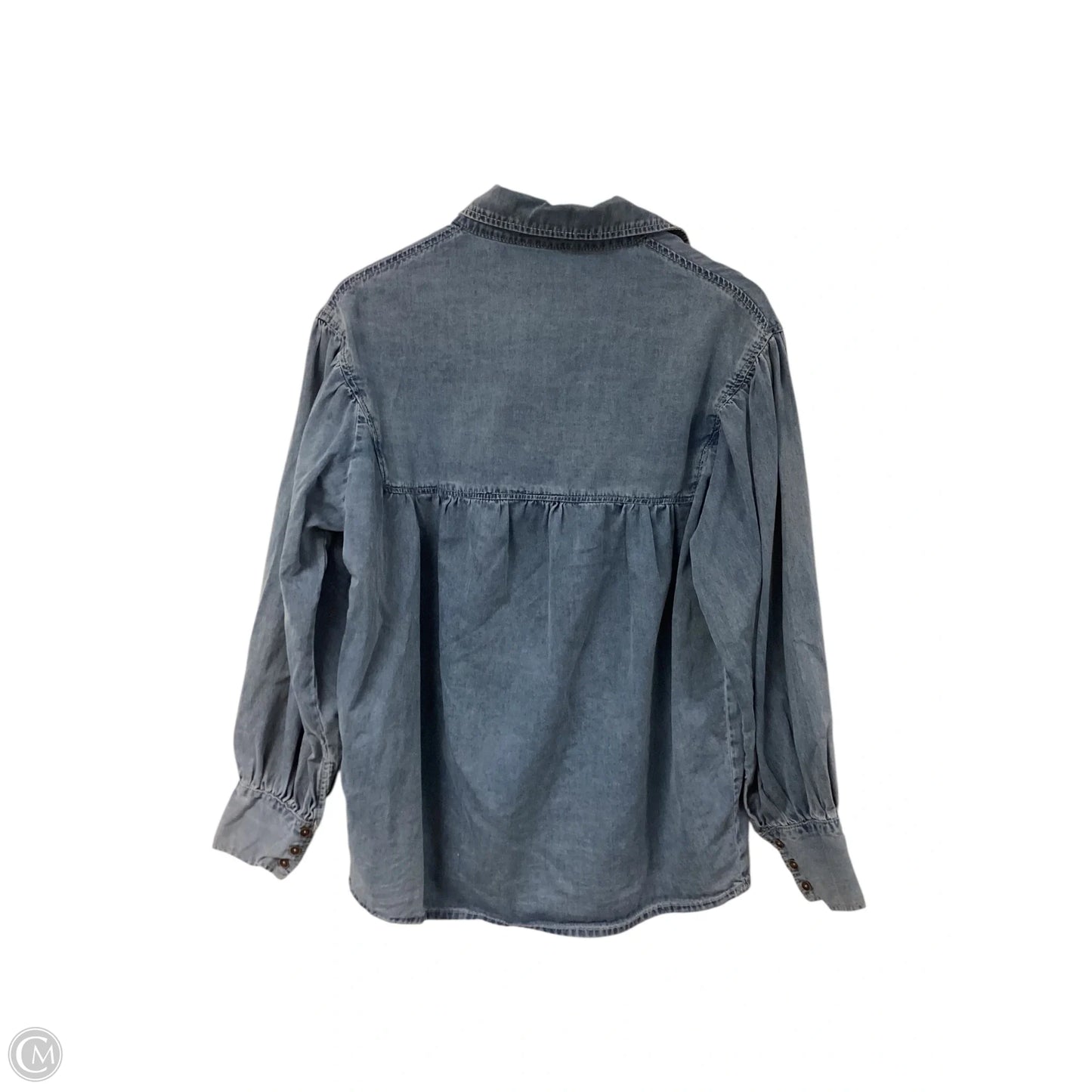 Blouse Long Sleeve By Cmf In Blue Denim, Size: M
