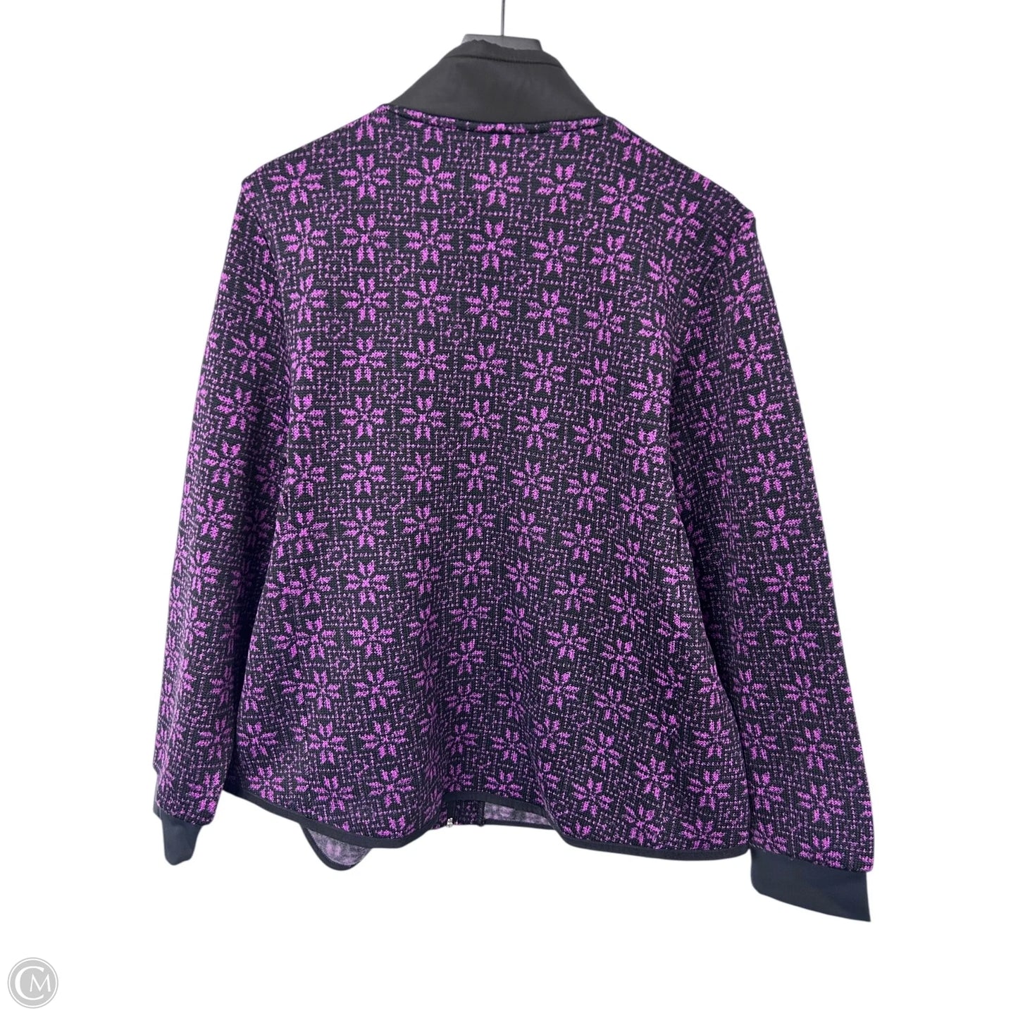 Jacket Fleece By Talbots In Black & Purple, Size: Xl