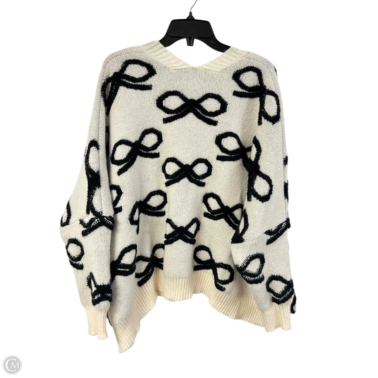 Sweater Cardigan By Bucketlist In Black & Cream, Size: S