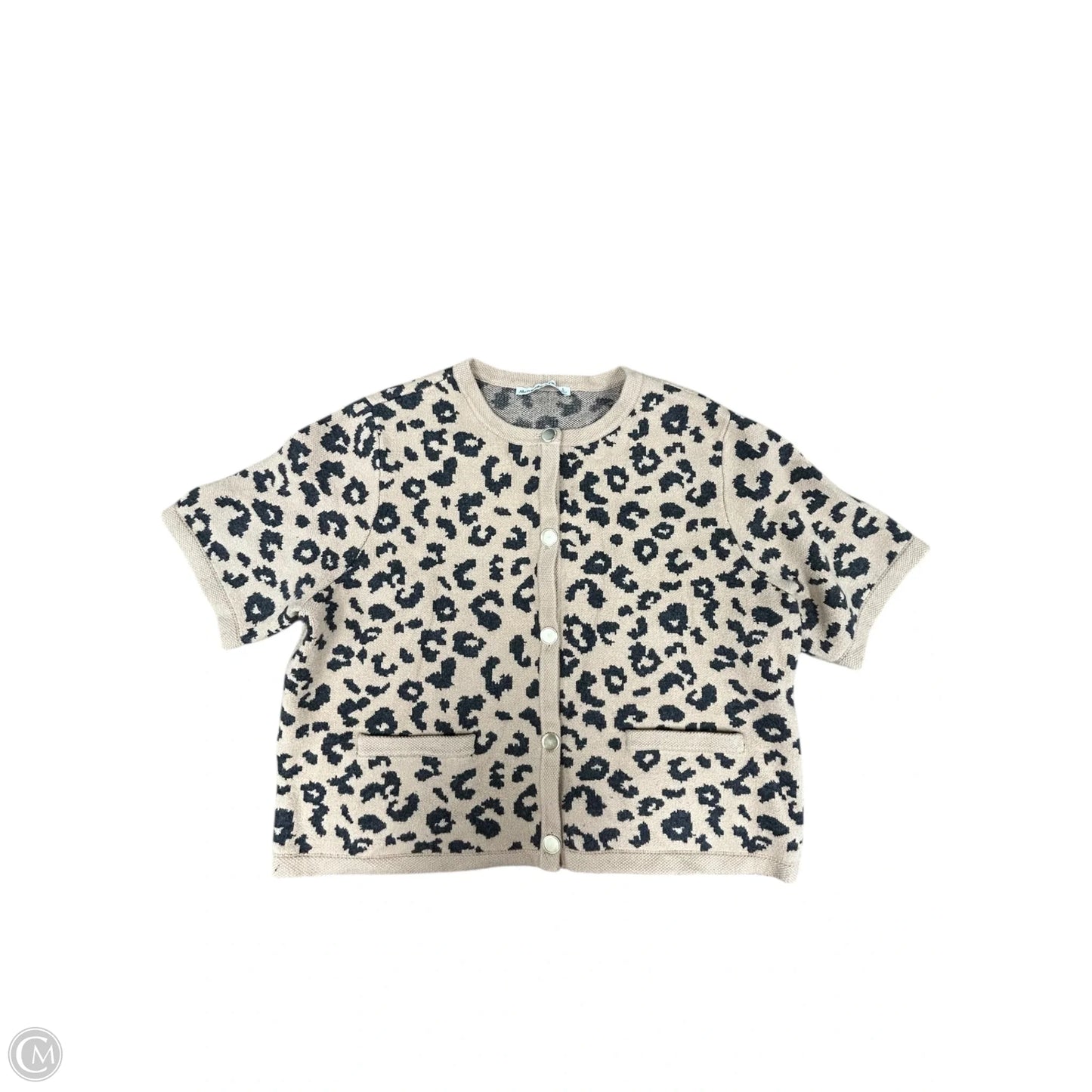 Sweater Short Sleeve By Abercrombie And Fitch In Leopard Print, Size: L