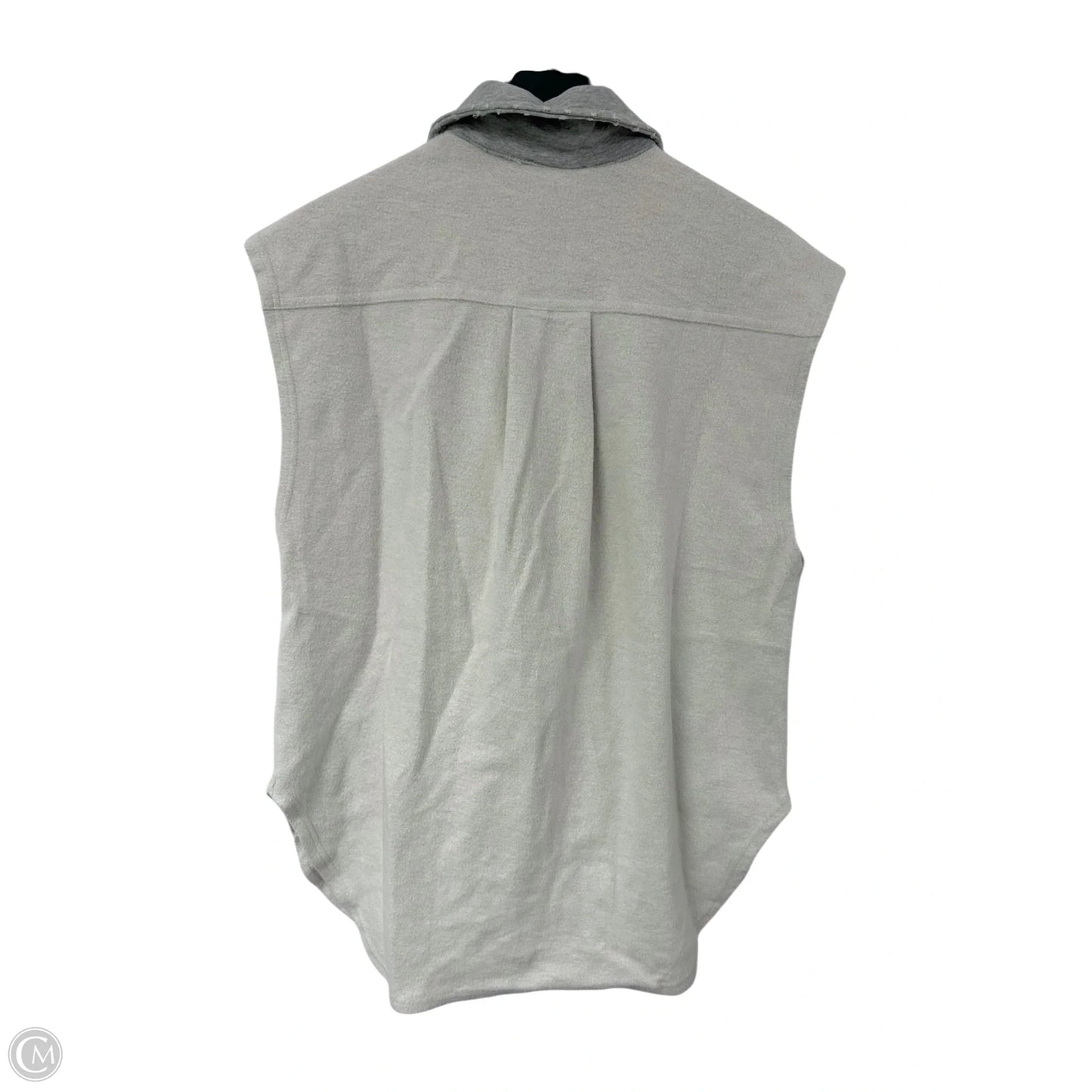 Jacket Shirt By Adora In Cream & Grey, Size: S