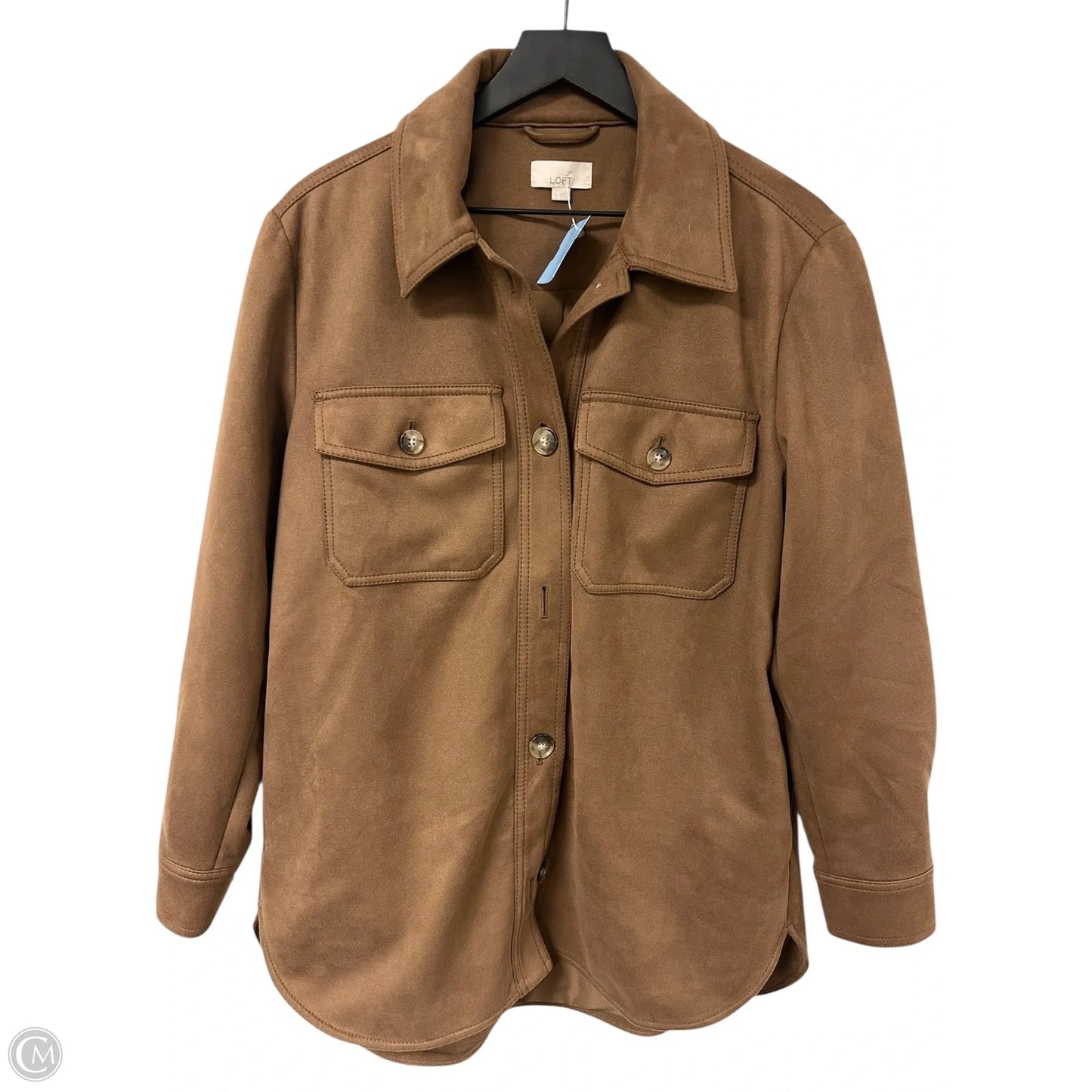 Jacket Shirt By Loft In Brown, Size: M