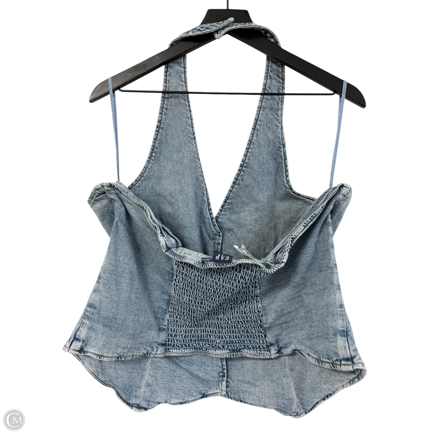 Top Sleeveless By Gap In Blue Denim, Size: Xxl
