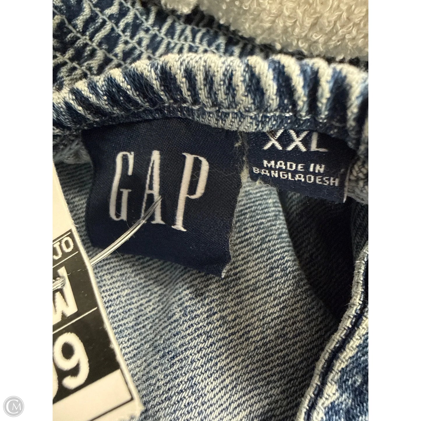 Top Sleeveless By Gap In Blue Denim, Size: Xxl