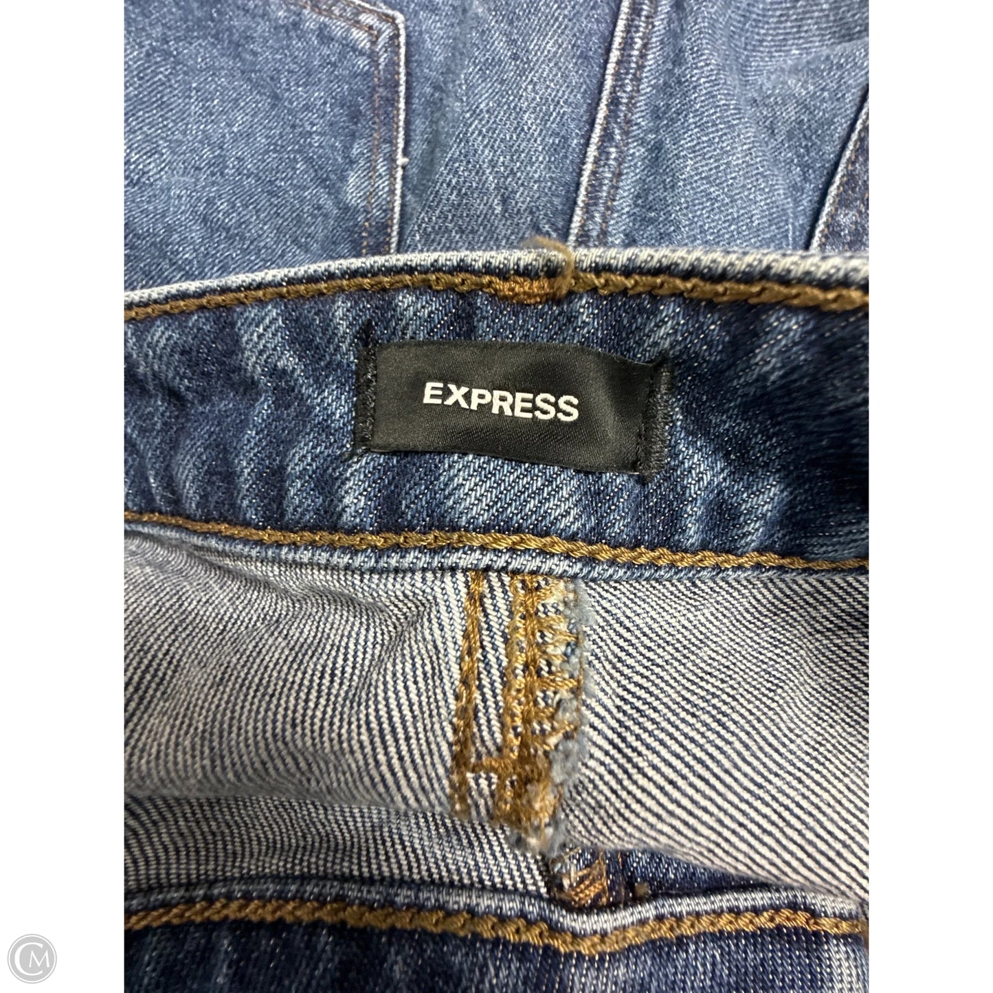 Jeans Wide Leg By Express In Blue Denim, Size: 16l