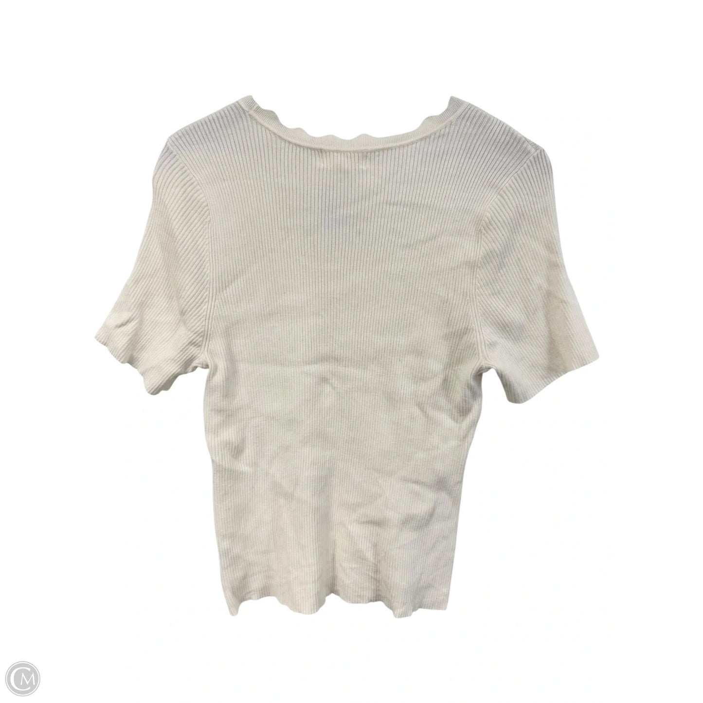 Top Short Sleeve By Marled In Cream, Size: L