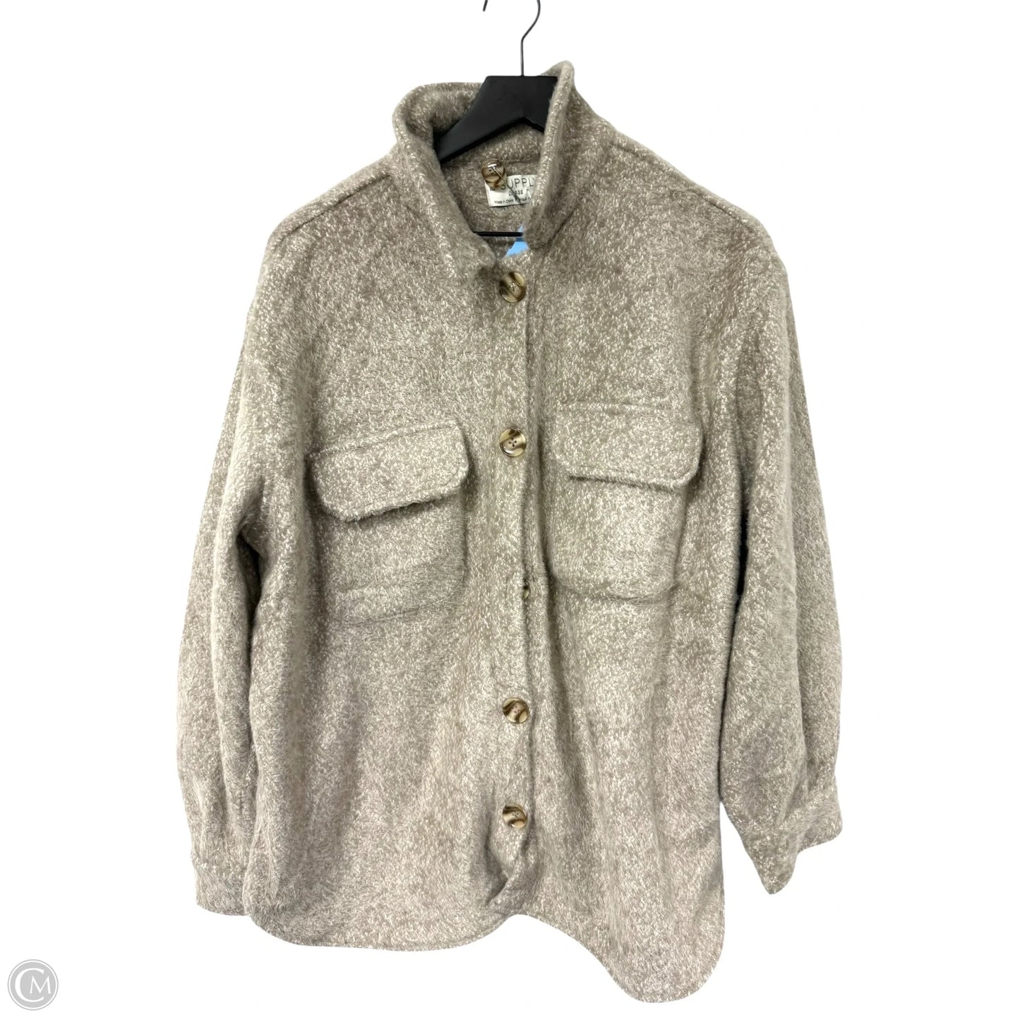 Jacket Shirt By Z Supply In Beige, Size: L