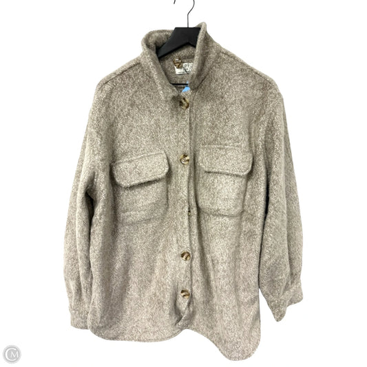 Jacket Shirt By Z Supply In Beige, Size: L