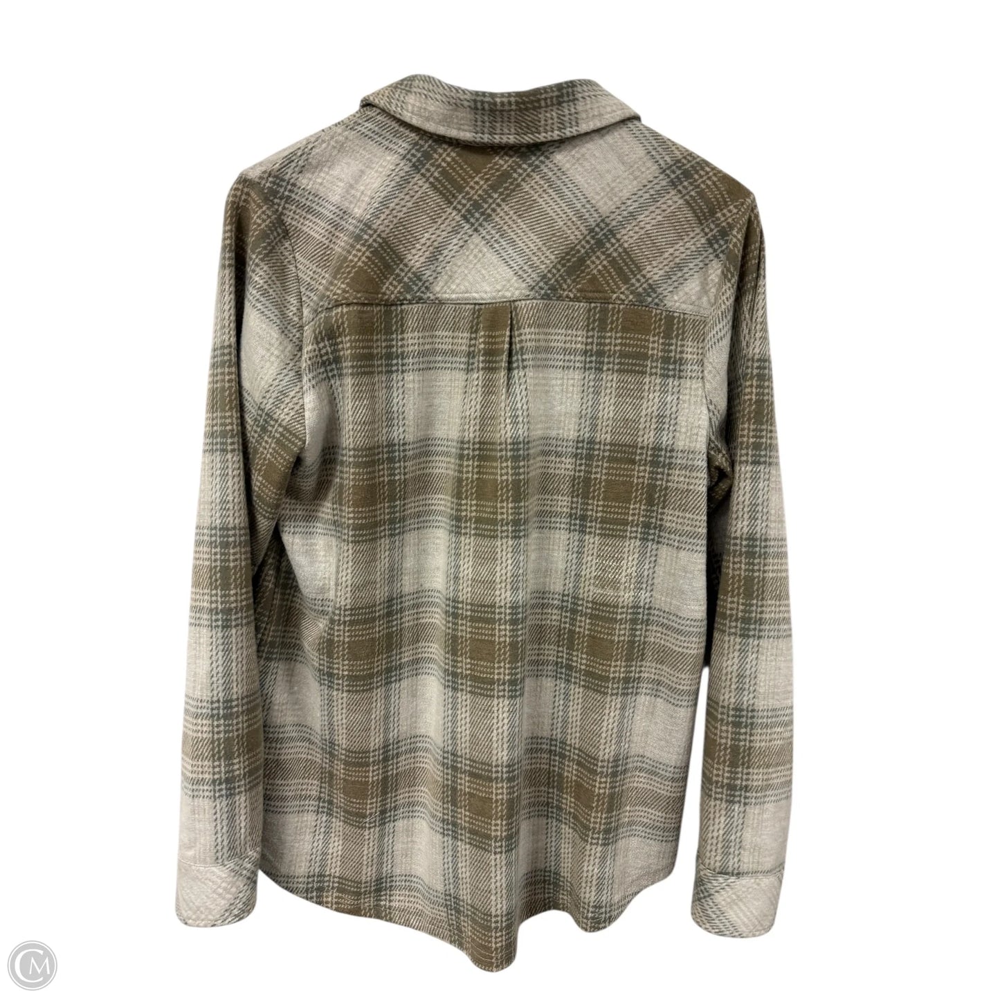 Blouse Long Sleeve By Thread And Supply In Green & Grey, Size: L