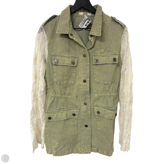 Jacket Denim By Gimmicks In Green & White, Size: S