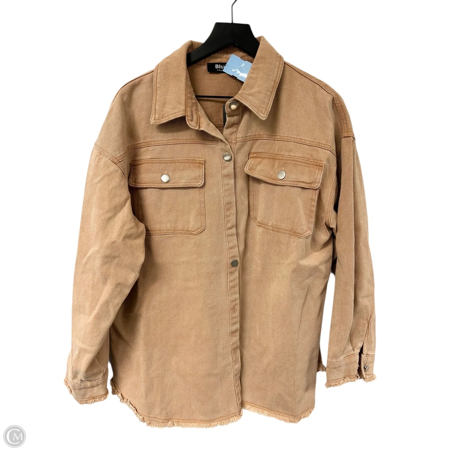 Jacket Denim By Blue B In Brown Denim, Size: L