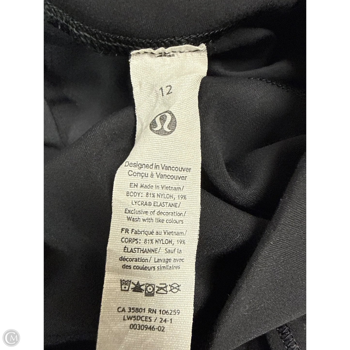 Athletic Leggings By Lululemon In Black, Size: 12