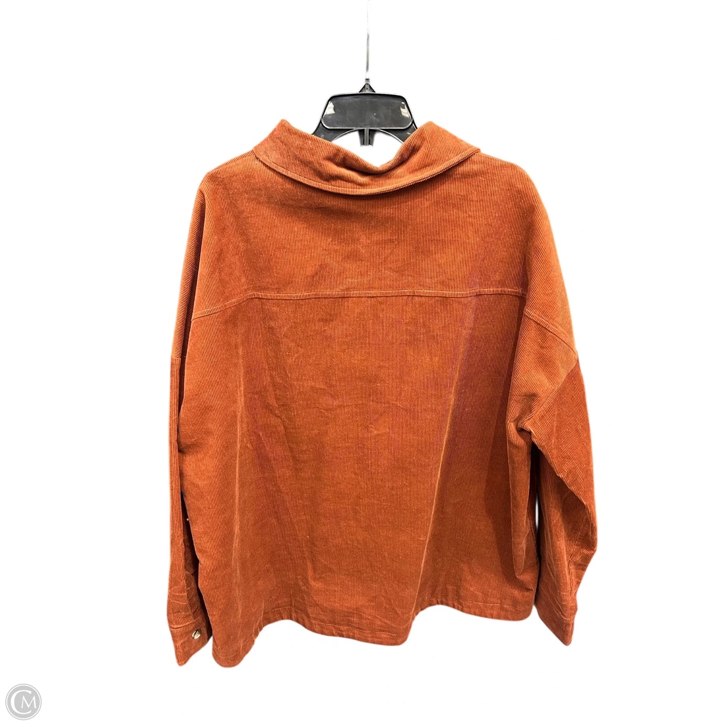 Jacket Shirt By Pink Lily In Brown, Size: 2x