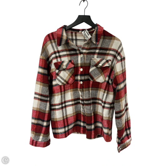 Jacket Shirt By Cmf In Plaid Pattern, Size: L