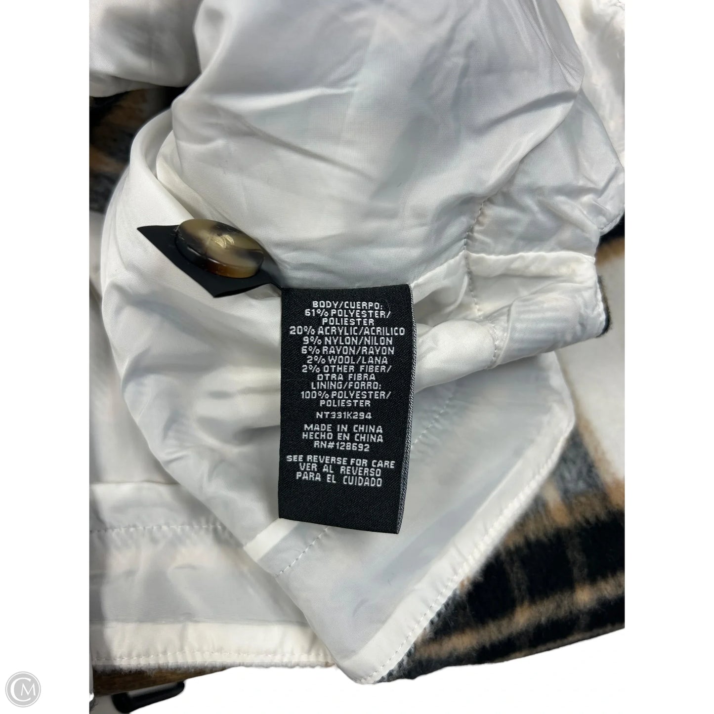 Jacket Shirt By Madden Nyc In Black & Cream, Size: Xs