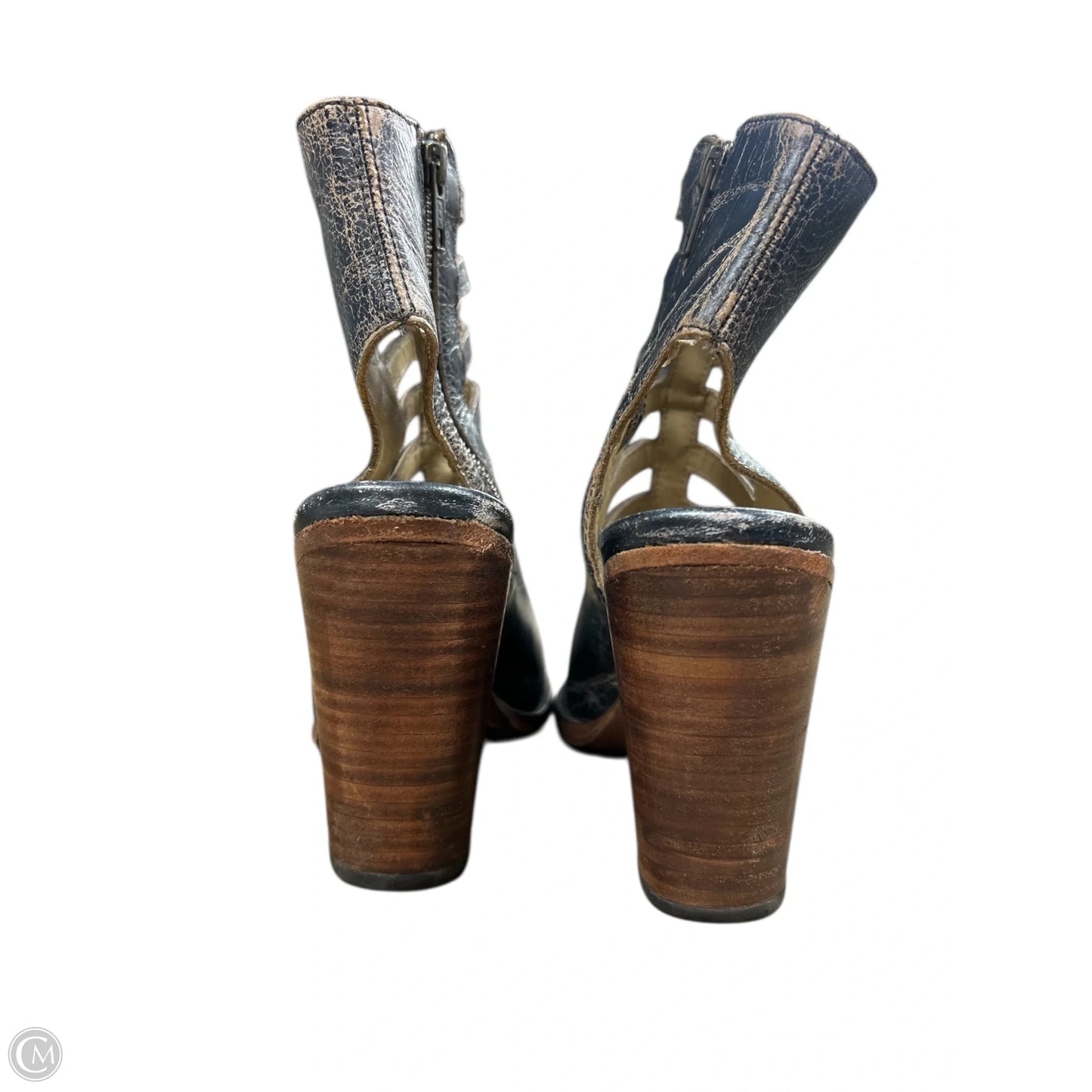 Sandals Heels Block By Bed Stu In Brown, Size: 9