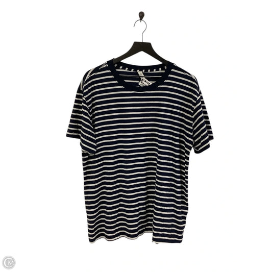 Athletic Top Short Sleeve By Lululemon In Blue & White, Size: 10