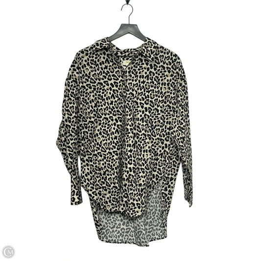 Blouse Long Sleeve By Maeve In Leopard Print, Size: L