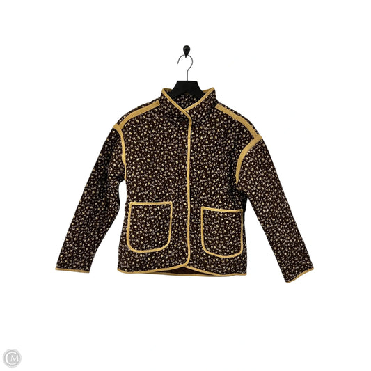 Jacket Puffer & Quilted By Staccato In Brown & Yellow, Size: S