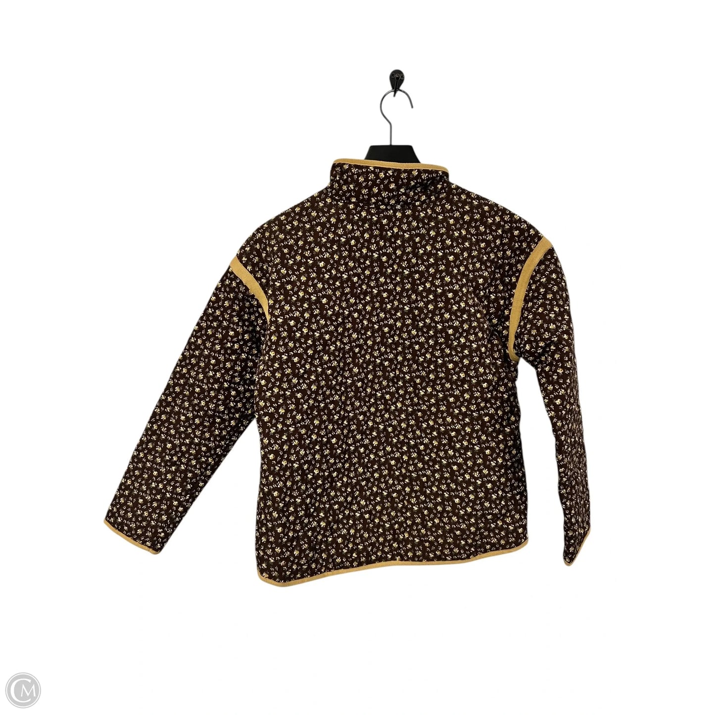 Jacket Puffer & Quilted By Staccato In Brown & Yellow, Size: S