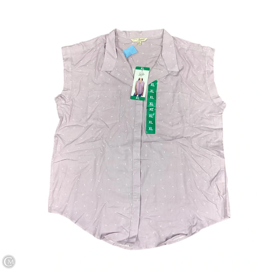 Blouse Short Sleeve By Jachs Girlfirend In Purple, Size: Xl