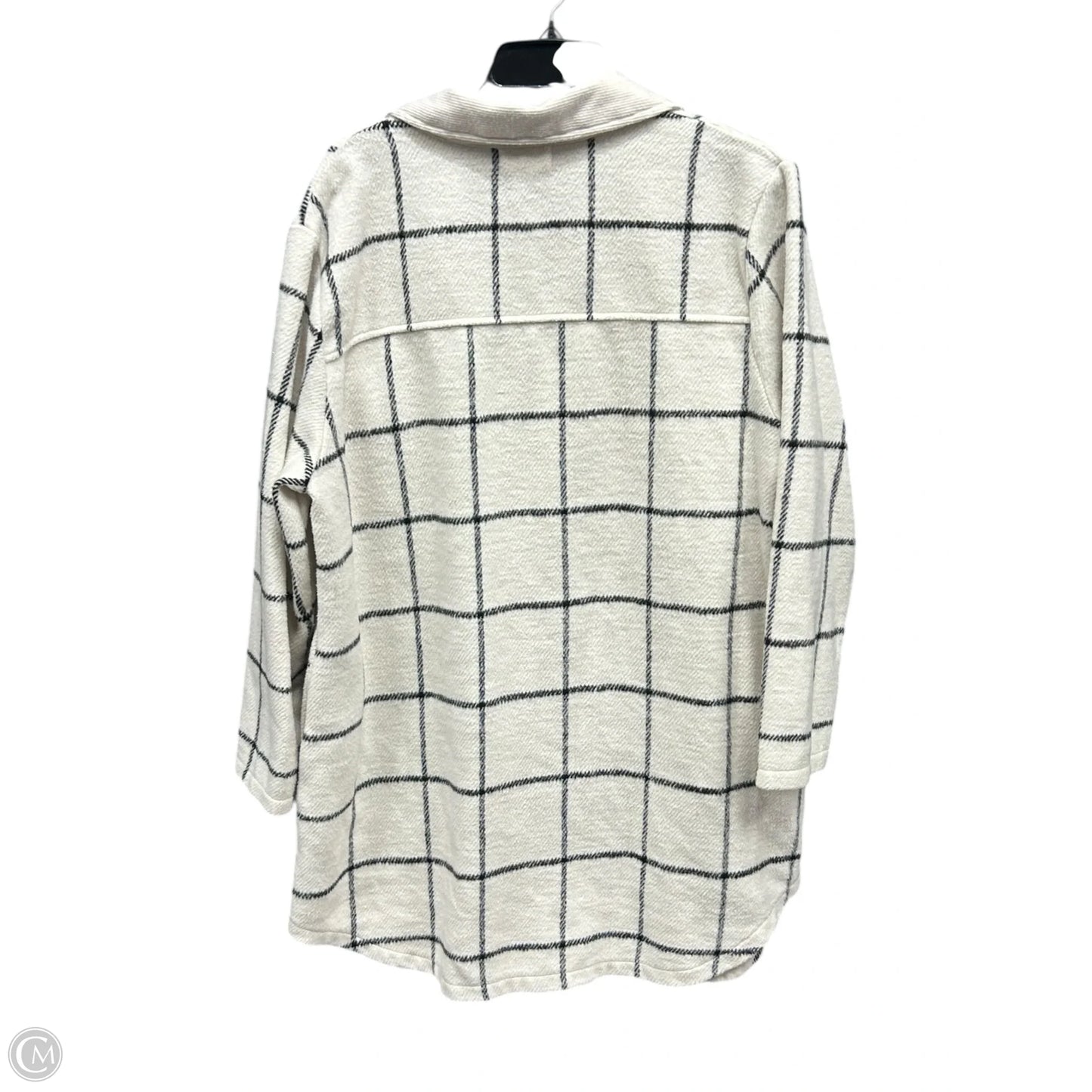 Jacket Shirt By Melloday In Black & Cream, Size: 1x