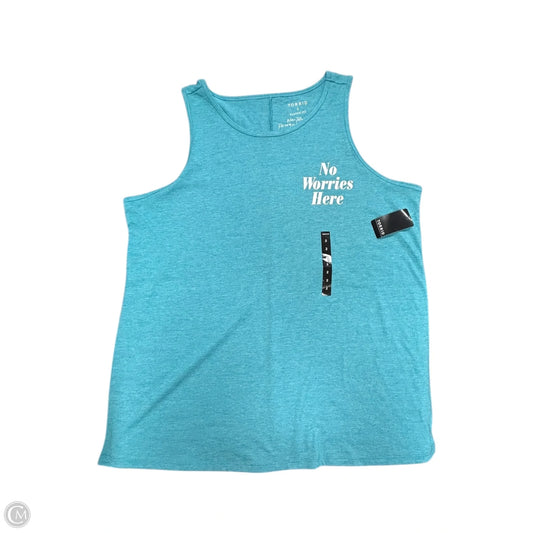 Top Sleeveless Basic By Torrid In Aqua, Size: 2x