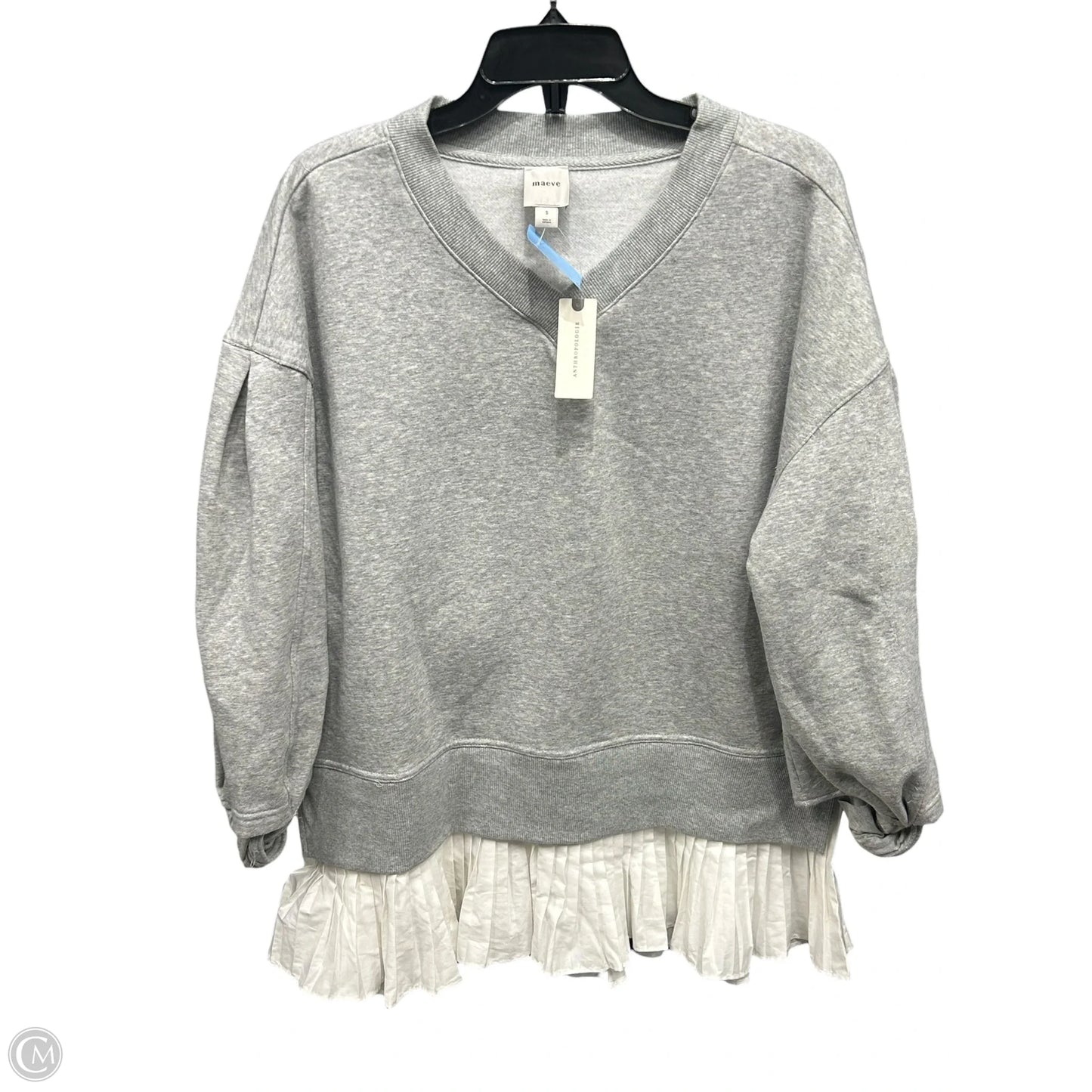 Sweatshirt Crewneck By Maeve In Grey, Size: S