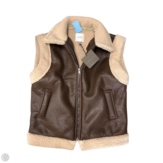 Vest Faux Fur & Sherpa By Le Lis In Brown, Size: Xs