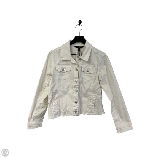 Jacket Denim By Baccini In White Denim, Size: M