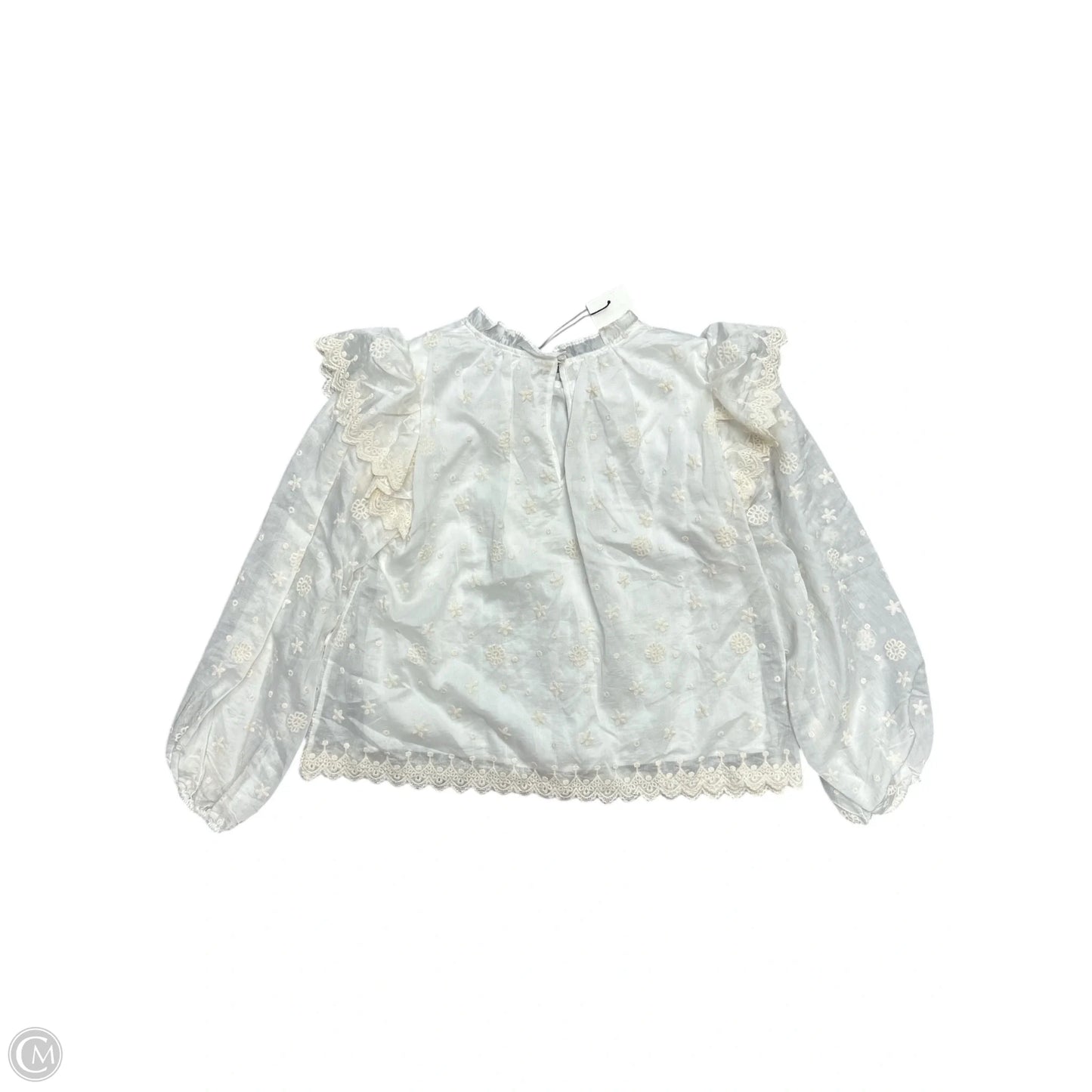 Top Long Sleeve By Mable In White, Size: S