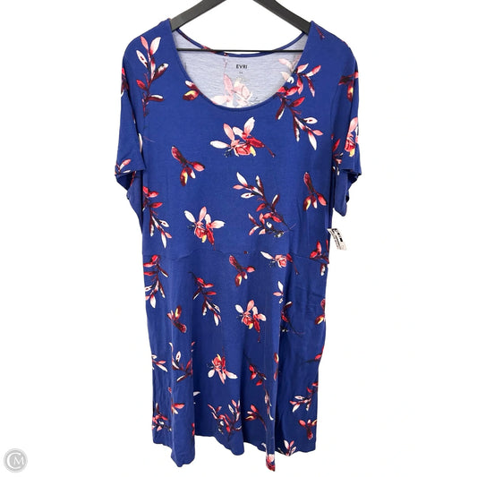 Dress Casual Short By Evri In Floral Print, Size: 2x