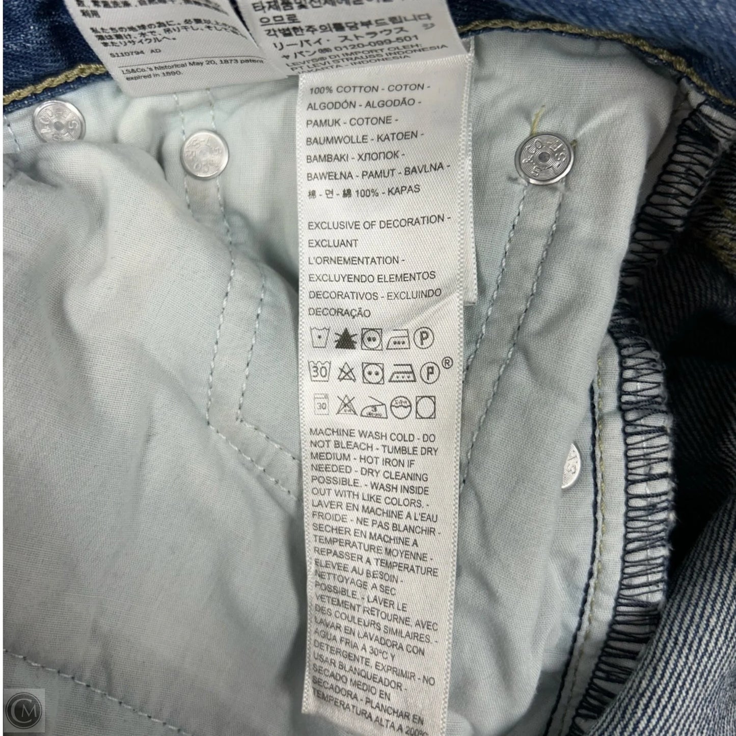 Jeans Straight By Levis In Blue Denim, Size: 4