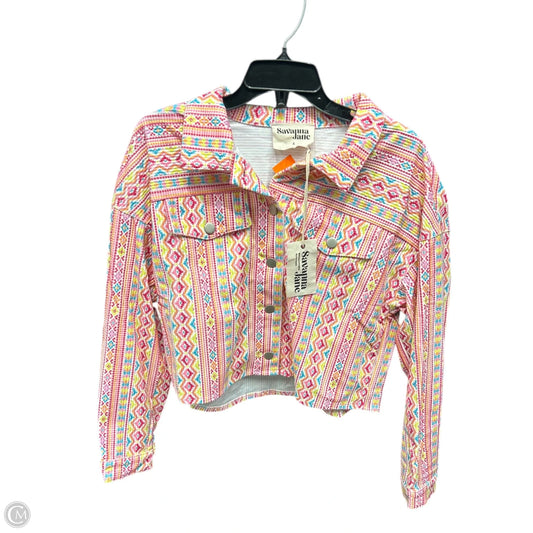 Jacket Shirt By Savanna Jane In Multi-colored, Size: S