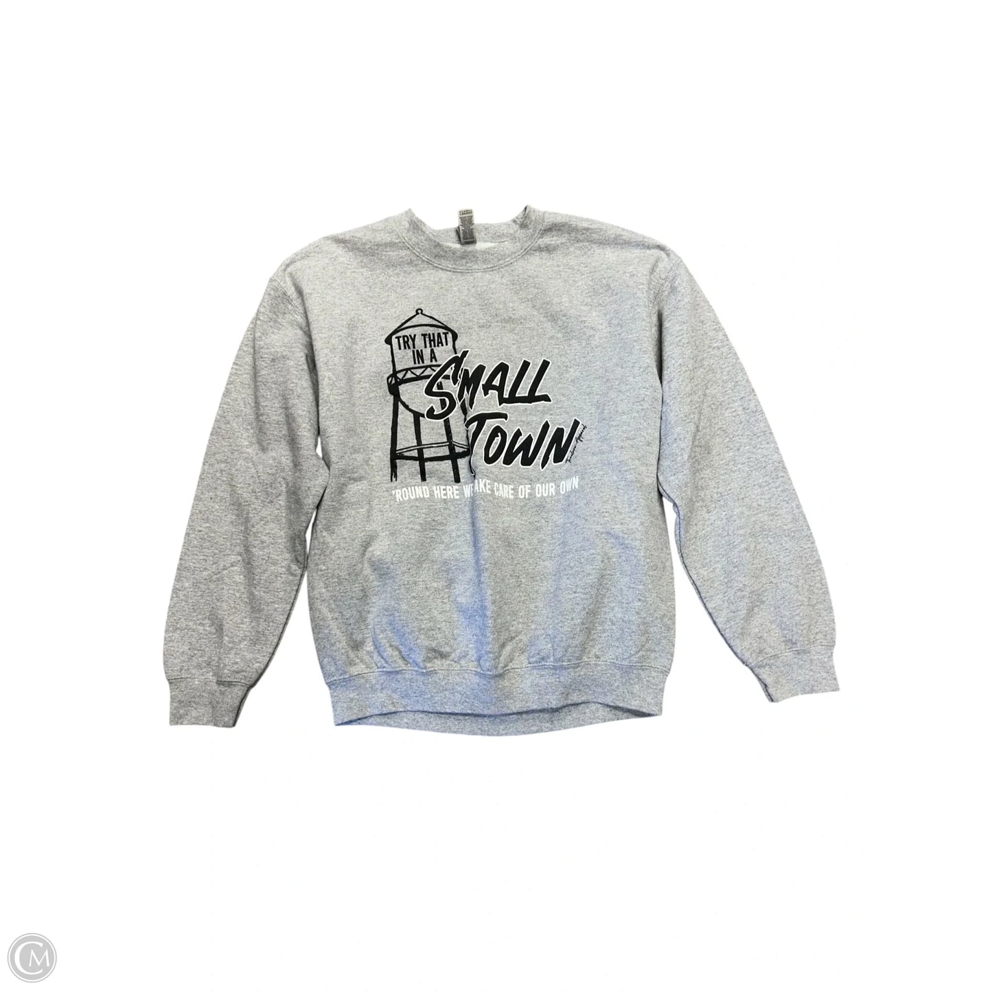 Sweatshirt Crewneck By Gildan In Grey, Size: M