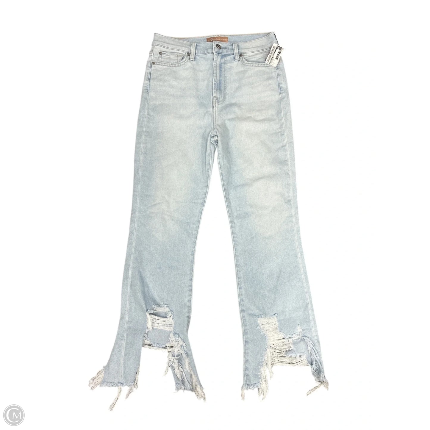 Jeans Cropped By 7 For All Mankind In Blue Denim, Size: 6